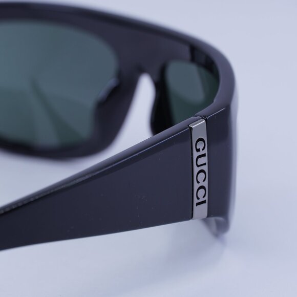 Gucci GG1574S 001 Sunglasses Black Rectangle Frame, Grey Lenses - Picture 10 of 11